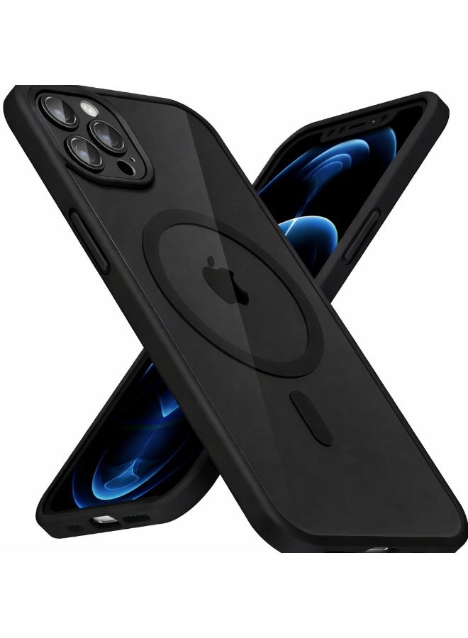 Clear Magnetic Case for iPhone 11 Pro Max [Shockproof & Slim] Transparent Clear Hard Back Cover with high-Grade Protection | Black